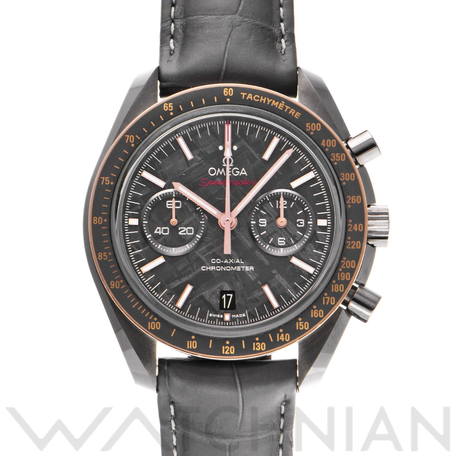 スピードマスター ムーンウォッチ グレーサイドオブザムーン コーアクシャル メテオライト 311.63.44.51.99.002 グレー オメガ OMEGA メンズ 【中古】