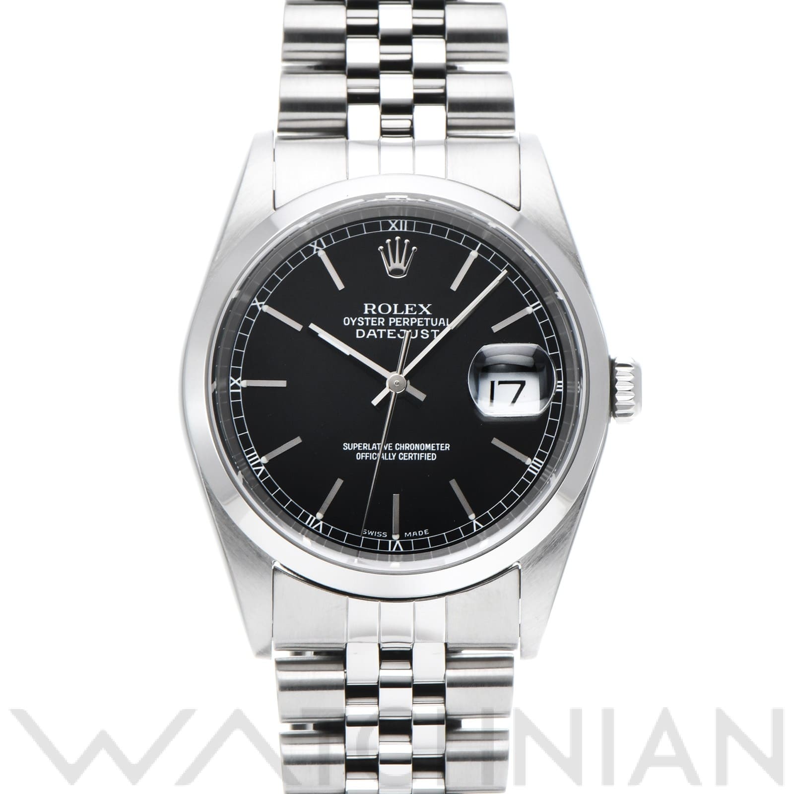 ロレックス デイトジャスト 16200 ブラック メンズ 時計 【中古】【wristwatch】