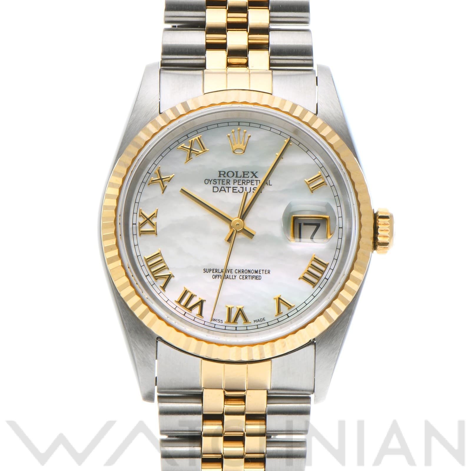 ロレックス デイトジャスト 16233NR ホワイトシェル メンズ 時計 【中古】【wristwatch】