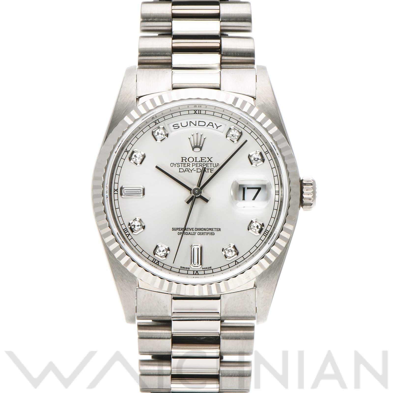 ロレックス デイデイト 18239A シルバー/ダイヤモンド メンズ 時計 【中古】【wristwatch】