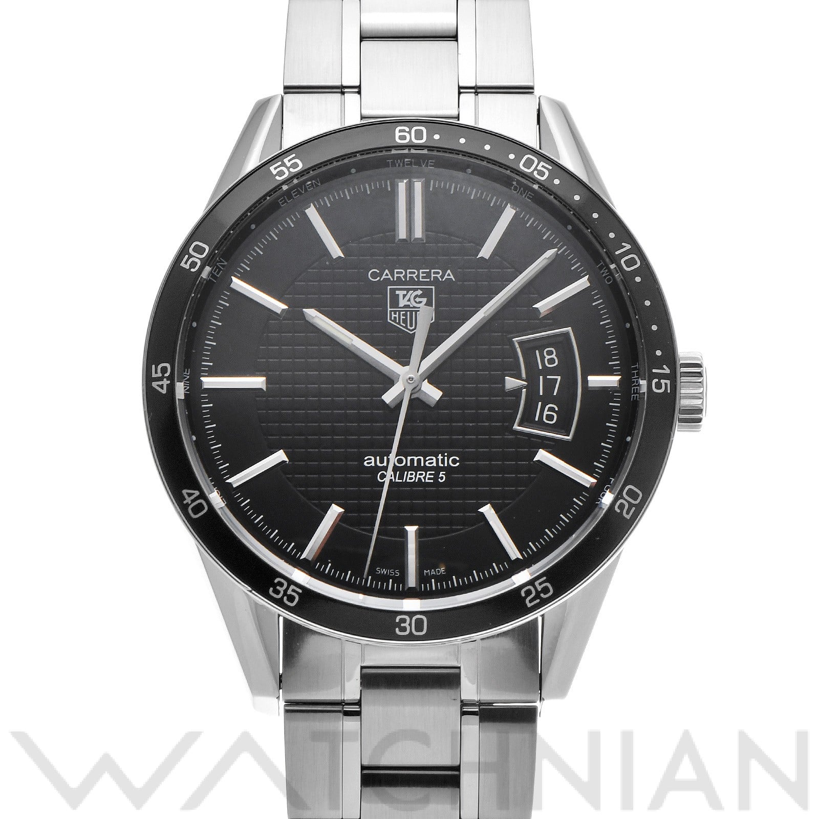 タグ ホイヤー / TAG HEUER カレラ キャリバー5 WV211M.BA0787 ブラック メンズ 時計 【中古】【wristwatch】