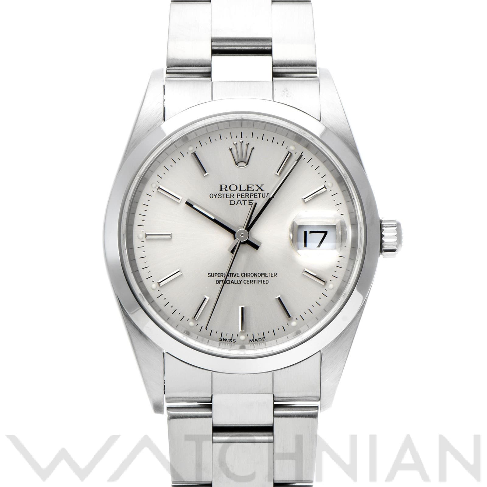 ロレックス オイスターパーペチュアル デイト 15200 シルバー メンズ 時計 【中古】【wristwatch】