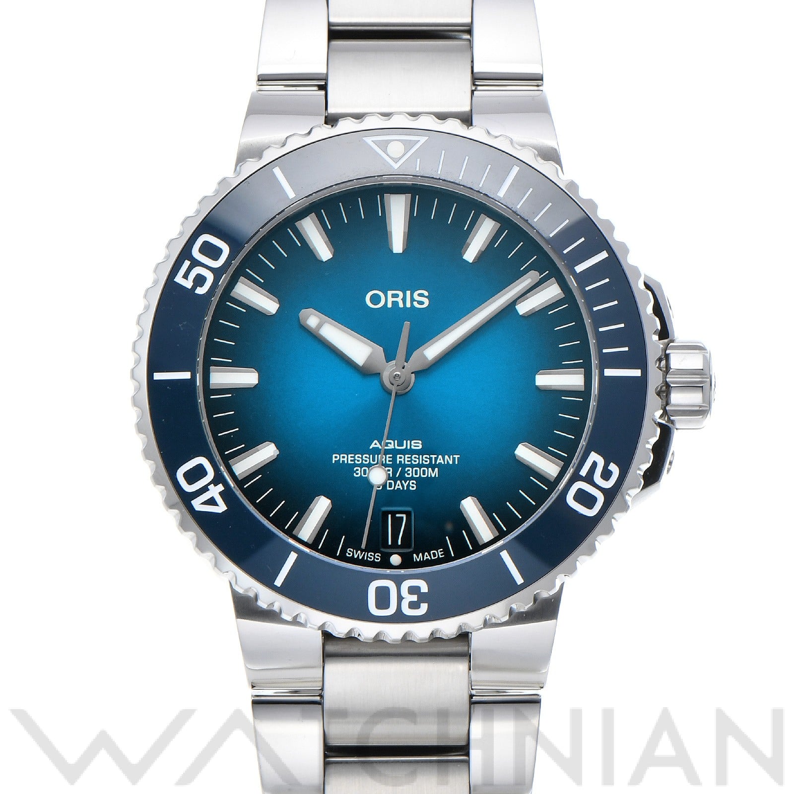 オリス / ORIS アクイス デイト キャリバー400 01 400 7763 4135-07 8 24 09PEB ブルー メンズ 時計 【中古】【wristwatch】