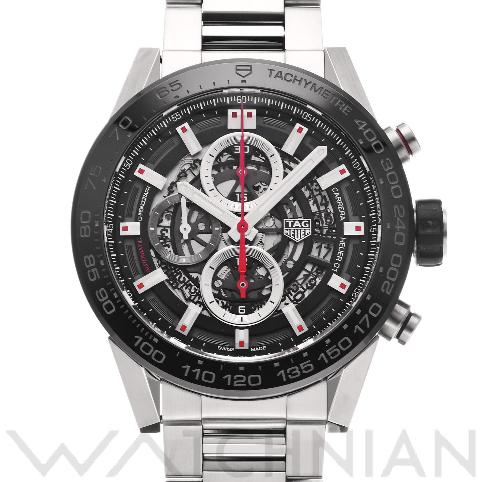 タグ ホイヤー / TAG HEUER カレラ キャリバーホイヤー01 クロノグラフ CAR2A1W.BA0703 ブラック メンズ 時計 【中古】【wristwatch】