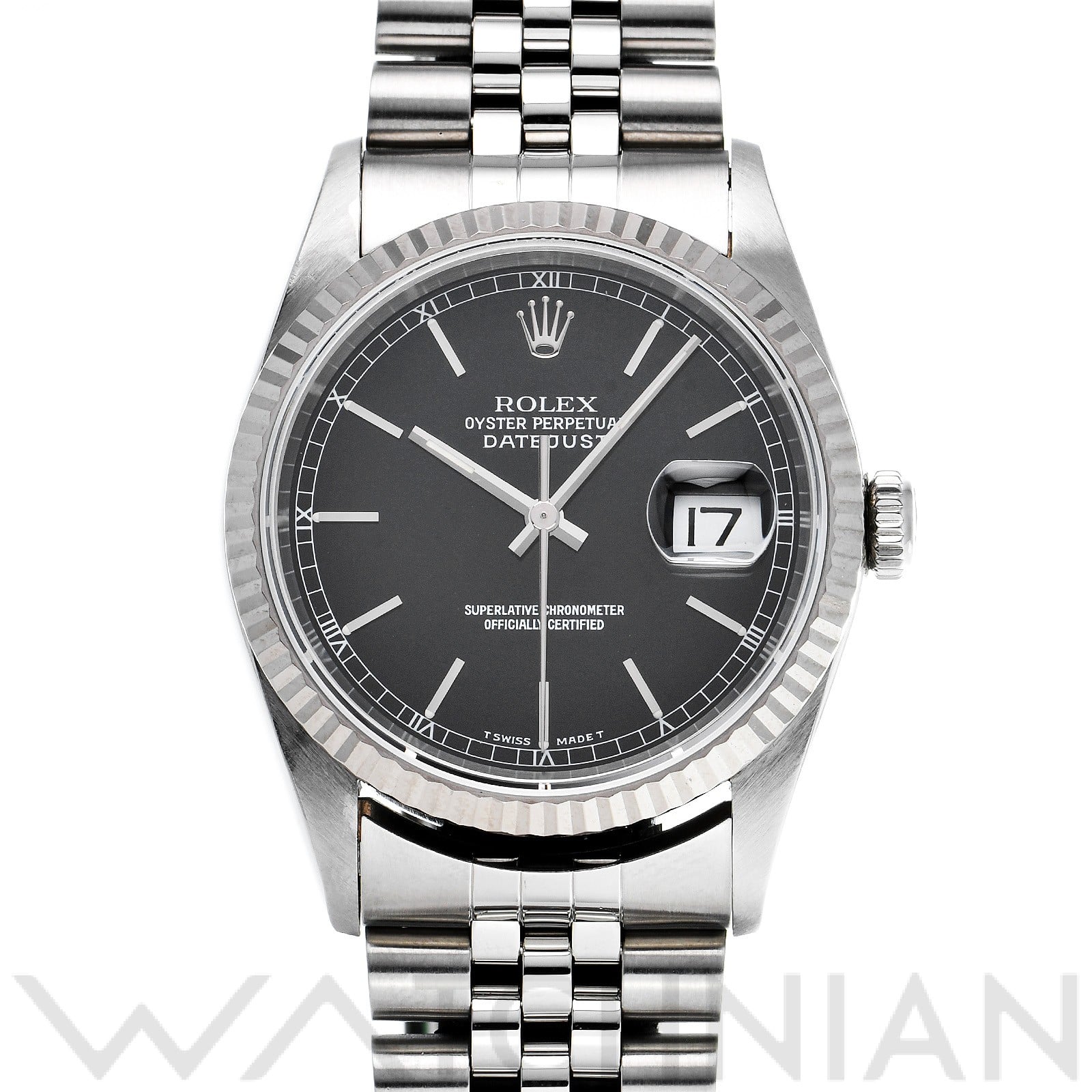 ロレックス デイトジャスト 16234 ブラック メンズ 時計 【中古】【wristwatch】