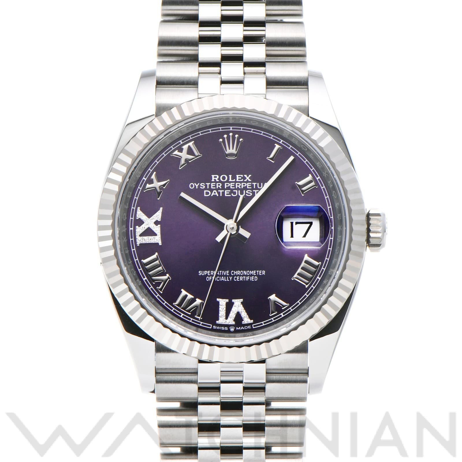 ロレックス デイトジャスト 126234 オーベルジーヌ メンズ 時計 【中古】【wristwatch】