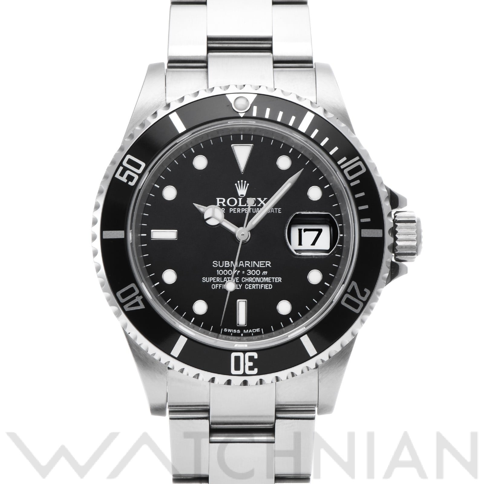 サブマリーナ デイト 16610 ランダムシリアル ブラック ロレックス ROLEX メンズ 【中古】