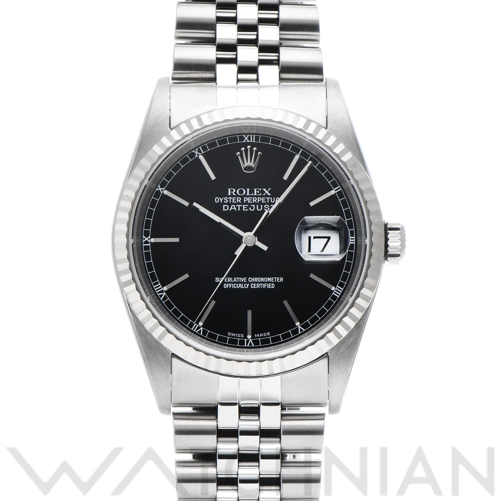 ロレックス デイトジャスト 16234 ブラック メンズ 時計 【中古】【wristwatch】