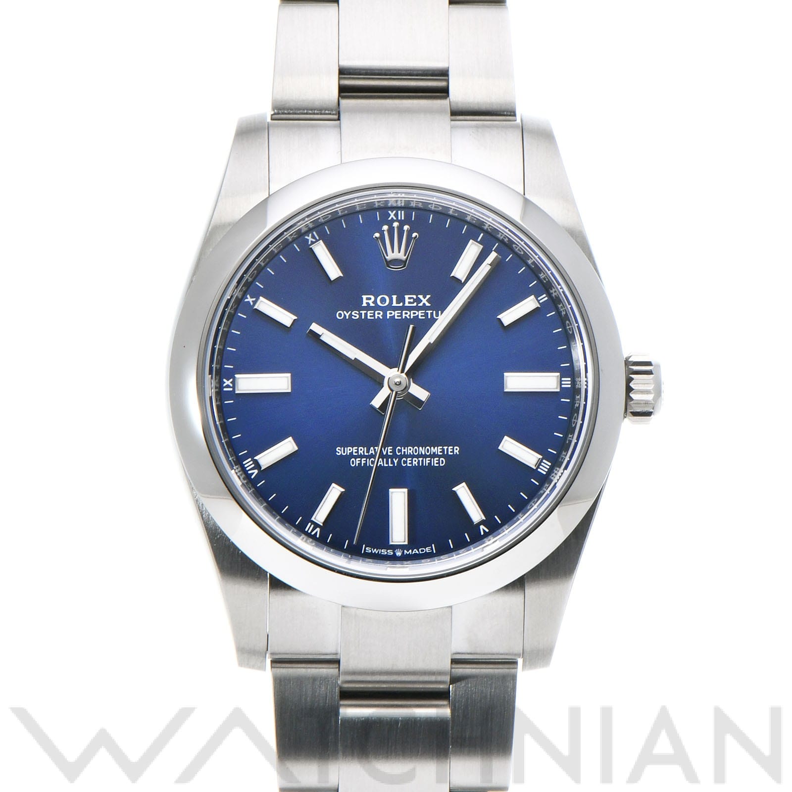 ロレックス オイスターパーペチュアル 34 124200 ブライトブルー ユニセックス 時計 【中古】【wristwatch】