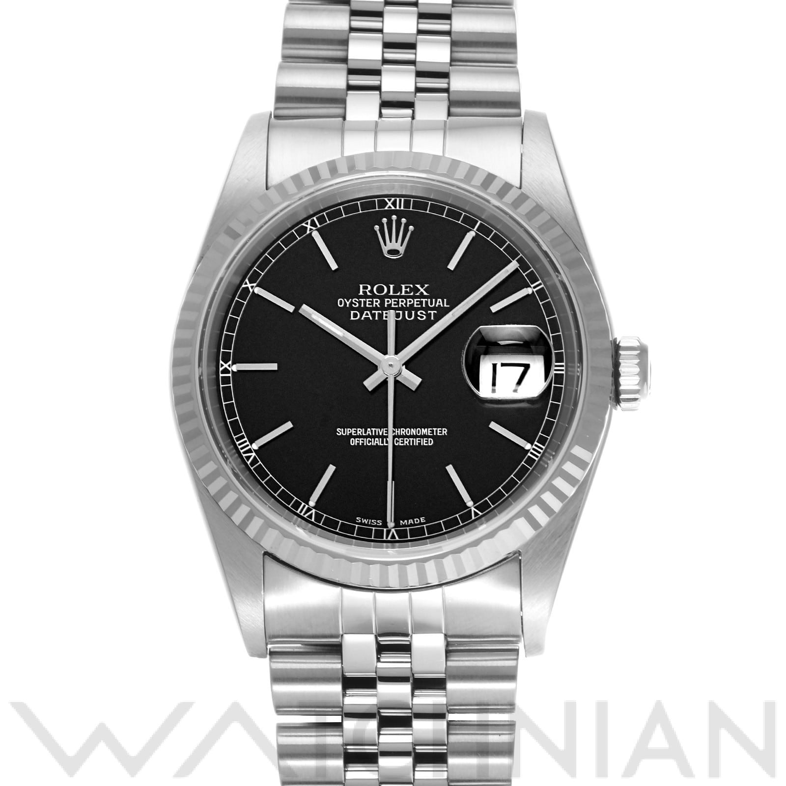 ロレックス デイトジャスト 16234 ブラック メンズ 時計 【中古】【wristwatch】