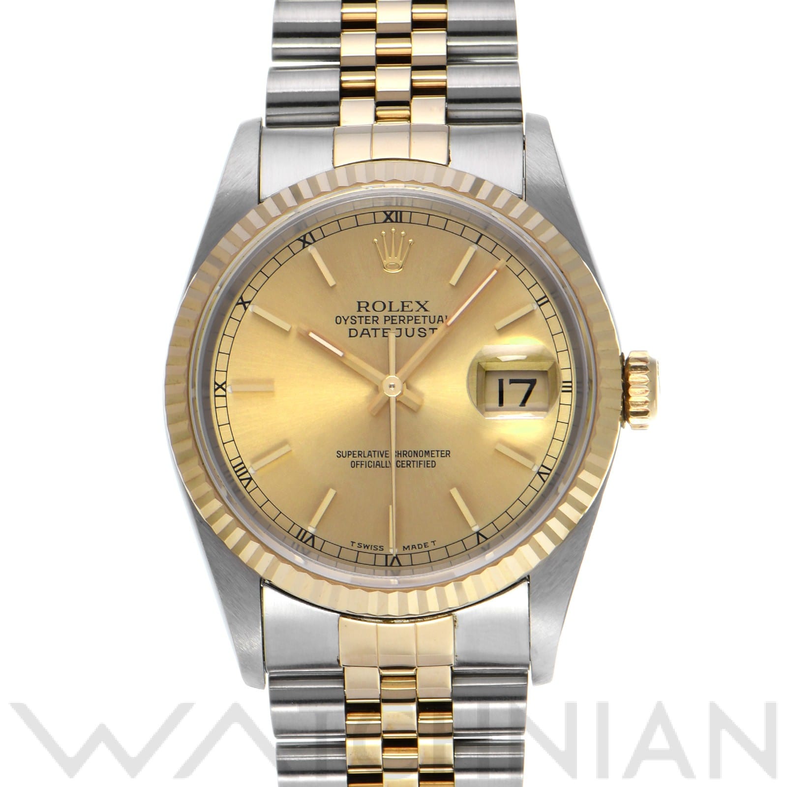 ロレックス デイトジャスト 16233 シャンパン/ダイヤモンド メンズ 時計 【中古】【wristwatch】