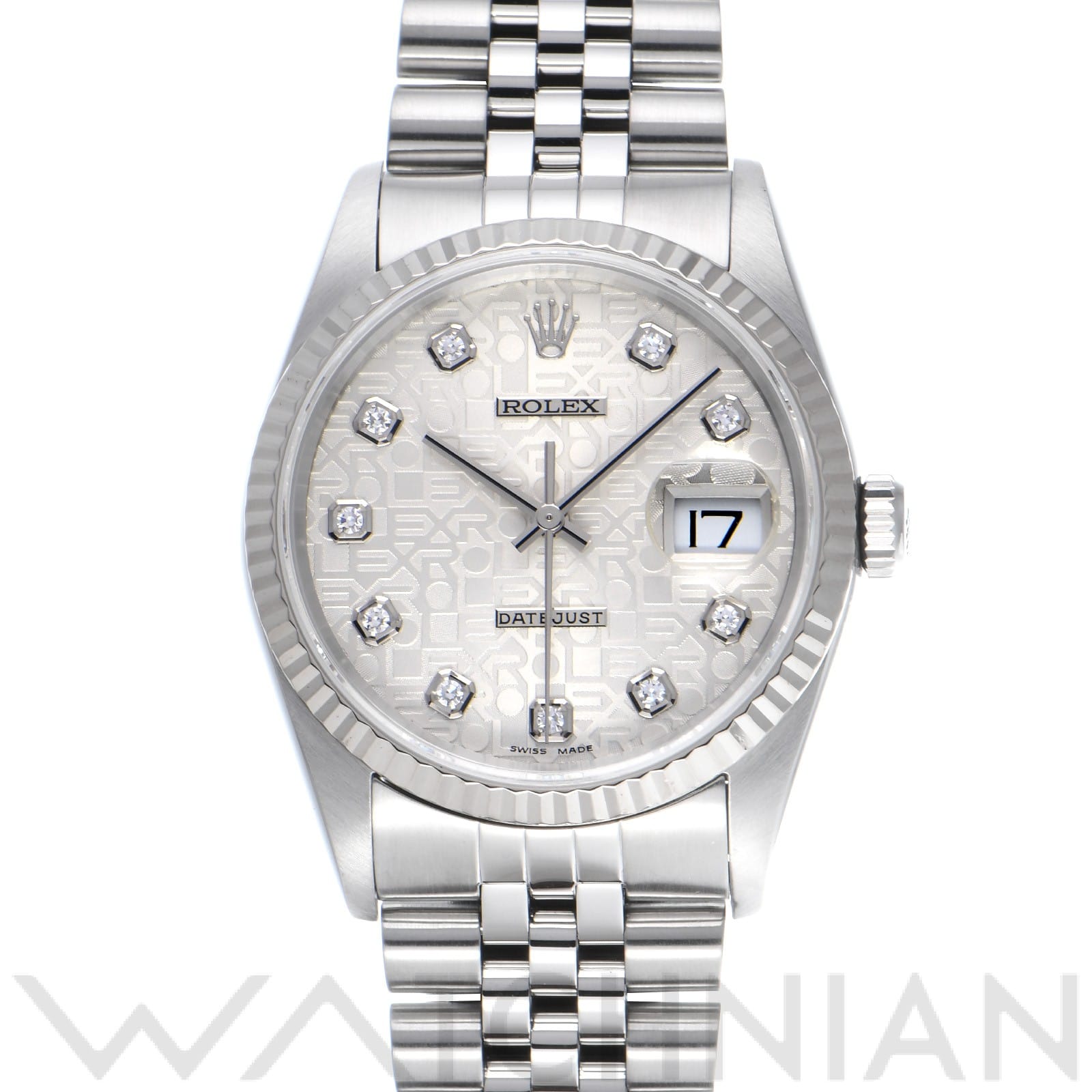 ロレックス デイトジャスト 36 16234G シルバーコンピュータ/ダイヤモンド メンズ 時計 【中古】【wristwatch】