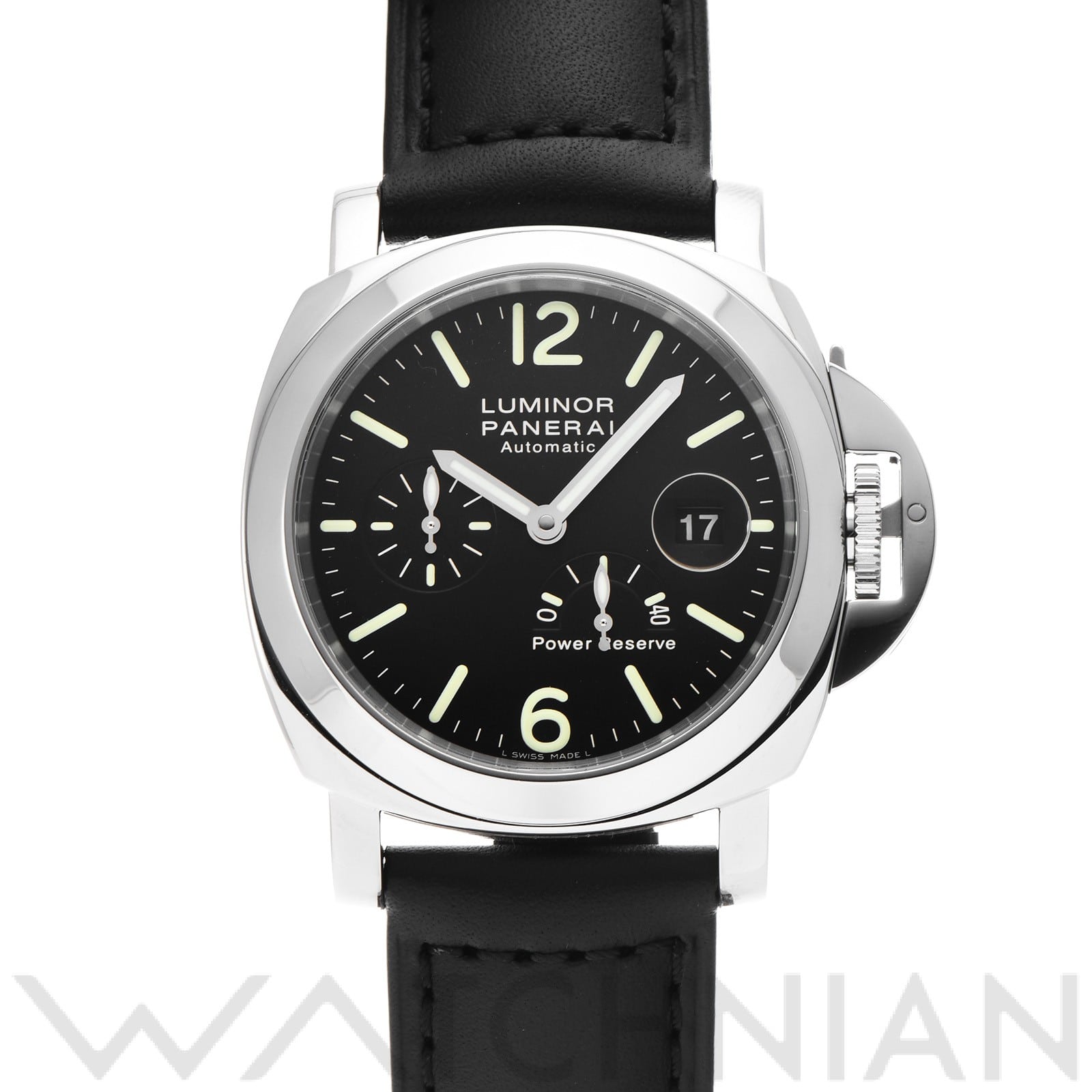 ルミノール パワーリザーブ PAM00090 F番(2003年製造) ブラック パネライ OFFICINE PANERAI メンズ 【中古】