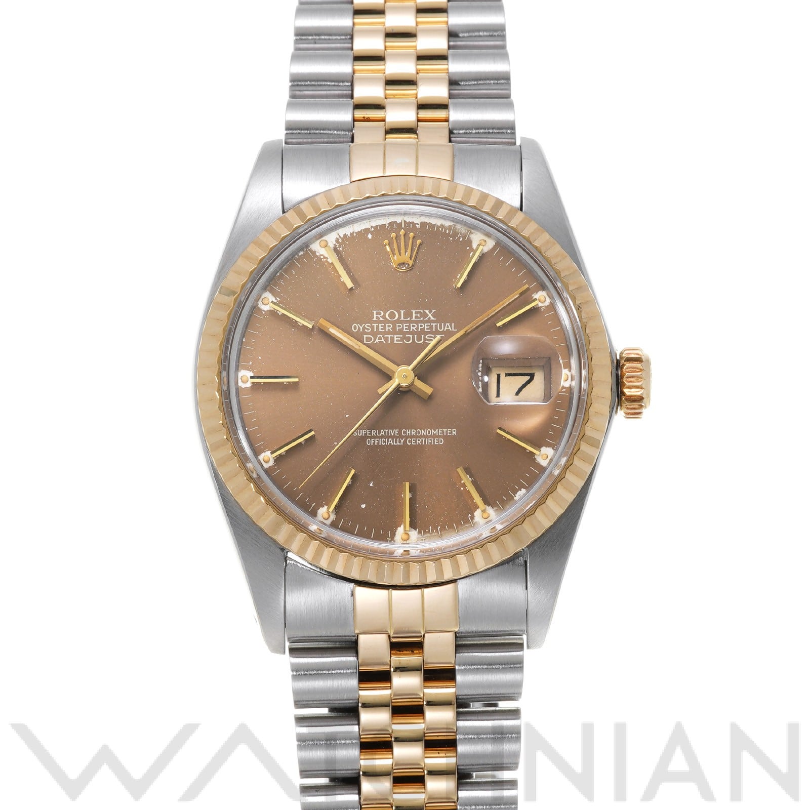 ロレックス デイトジャスト 36 16013 ブラウン メンズ 時計 【中古】【wristwatch】