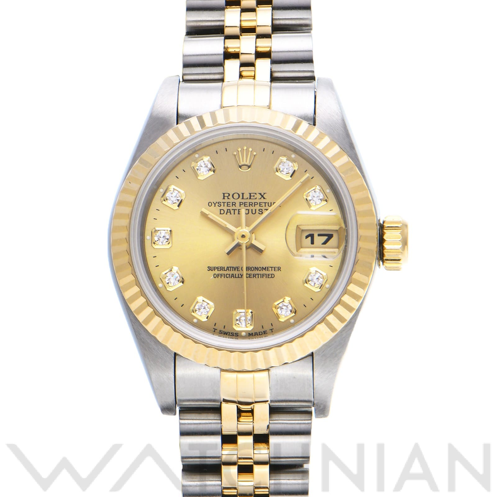 デイトジャスト 69173G W番(1995年頃製造) シャンパン/ダイヤモンド ロレックス ROLEX レディース 【中古】
