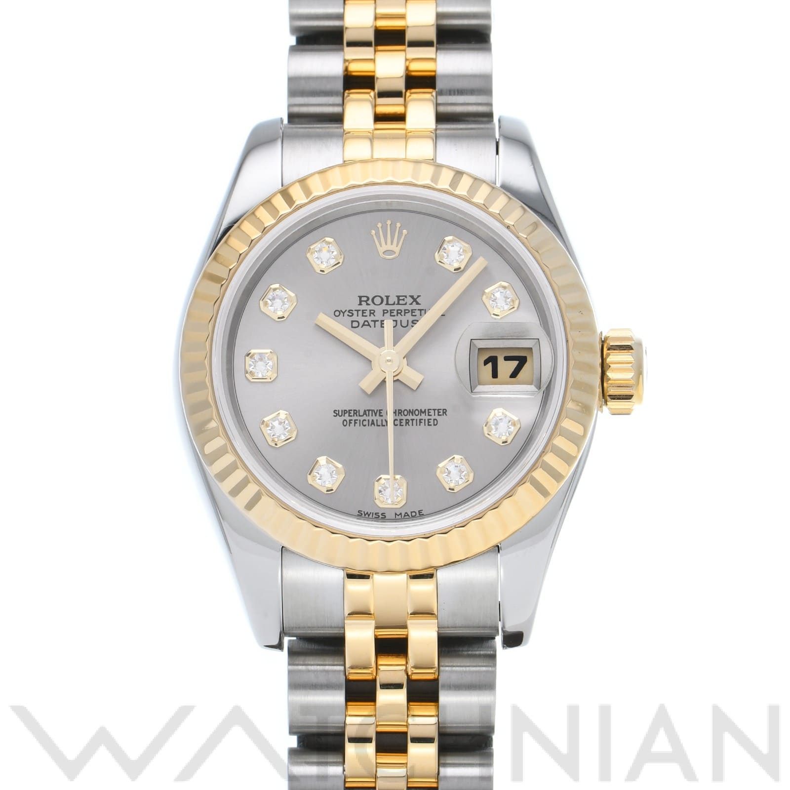 ロレックス デイトジャスト 26 179173G グレー/ダイヤモンド レディース 時計 【中古】【wristwatch】