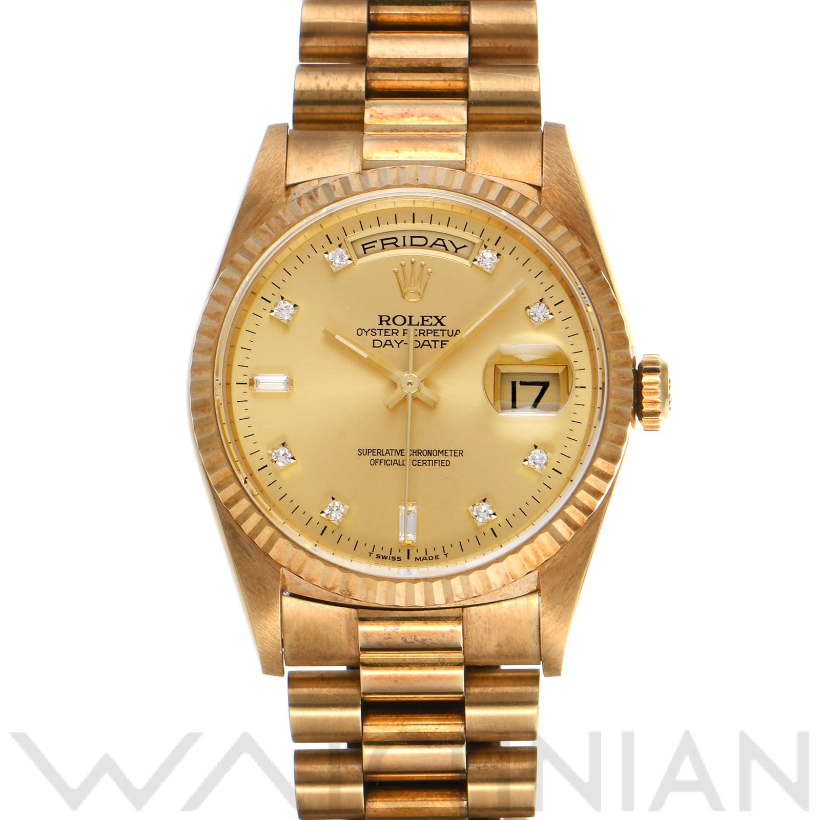 ロレックス デイデイト 18238A シャンパン/ダイヤモンド メンズ 時計 【中古】【wristwatch】