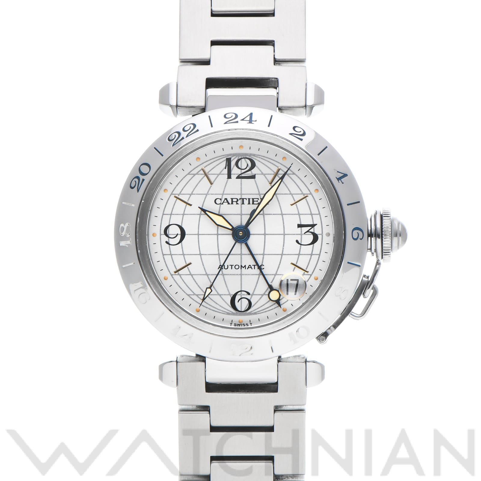 カルティエ / CARTIER パシャC メリディアン GMT W31029M7 シルバー ユニセックス 時計 【中古】【wristwatch】