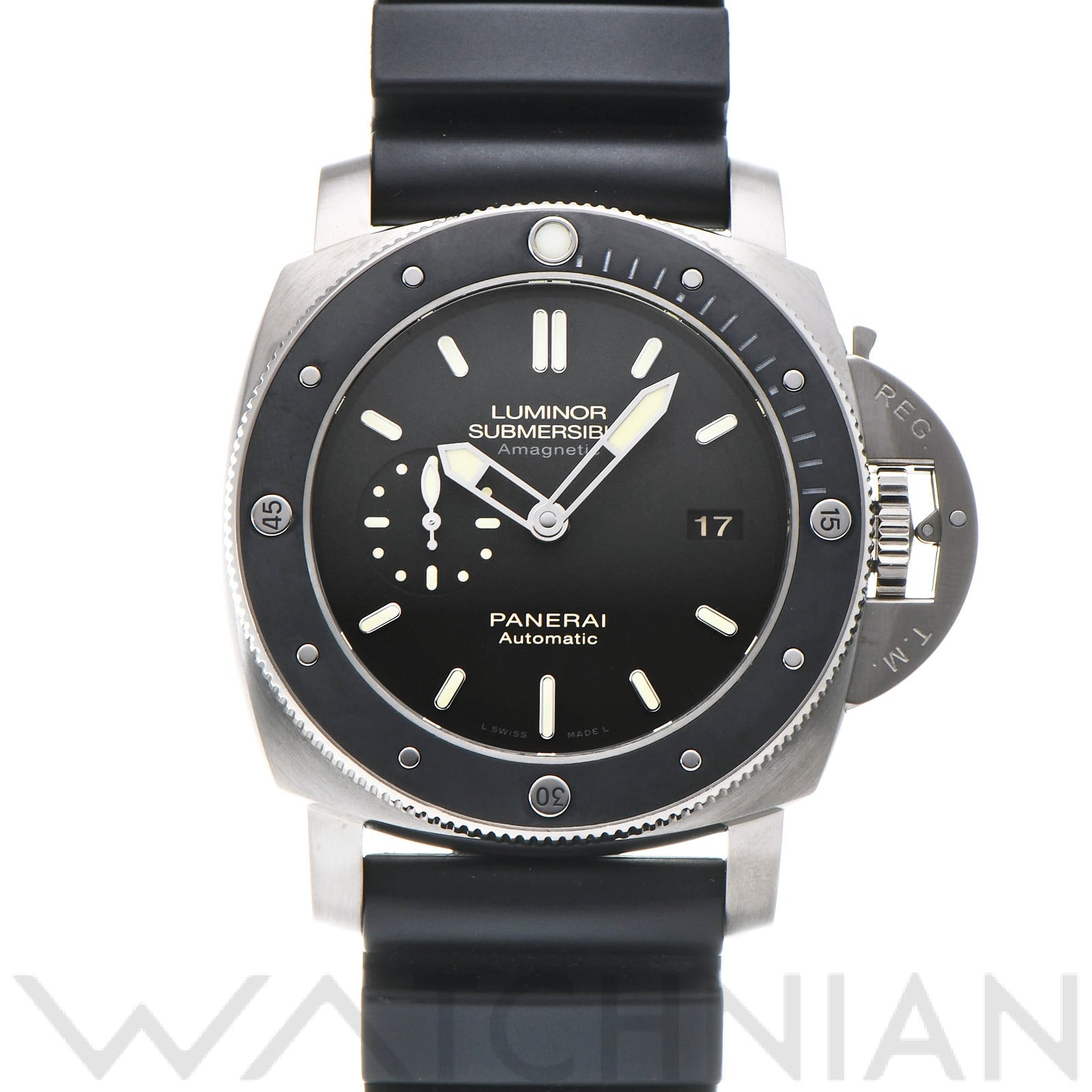 ルミノール サブマーシブル 1950 アマグネティック チタニオ PAM00389 S番(2016年製造) ブラック パネライ OFFICINE PANERAI メンズ 【中古】