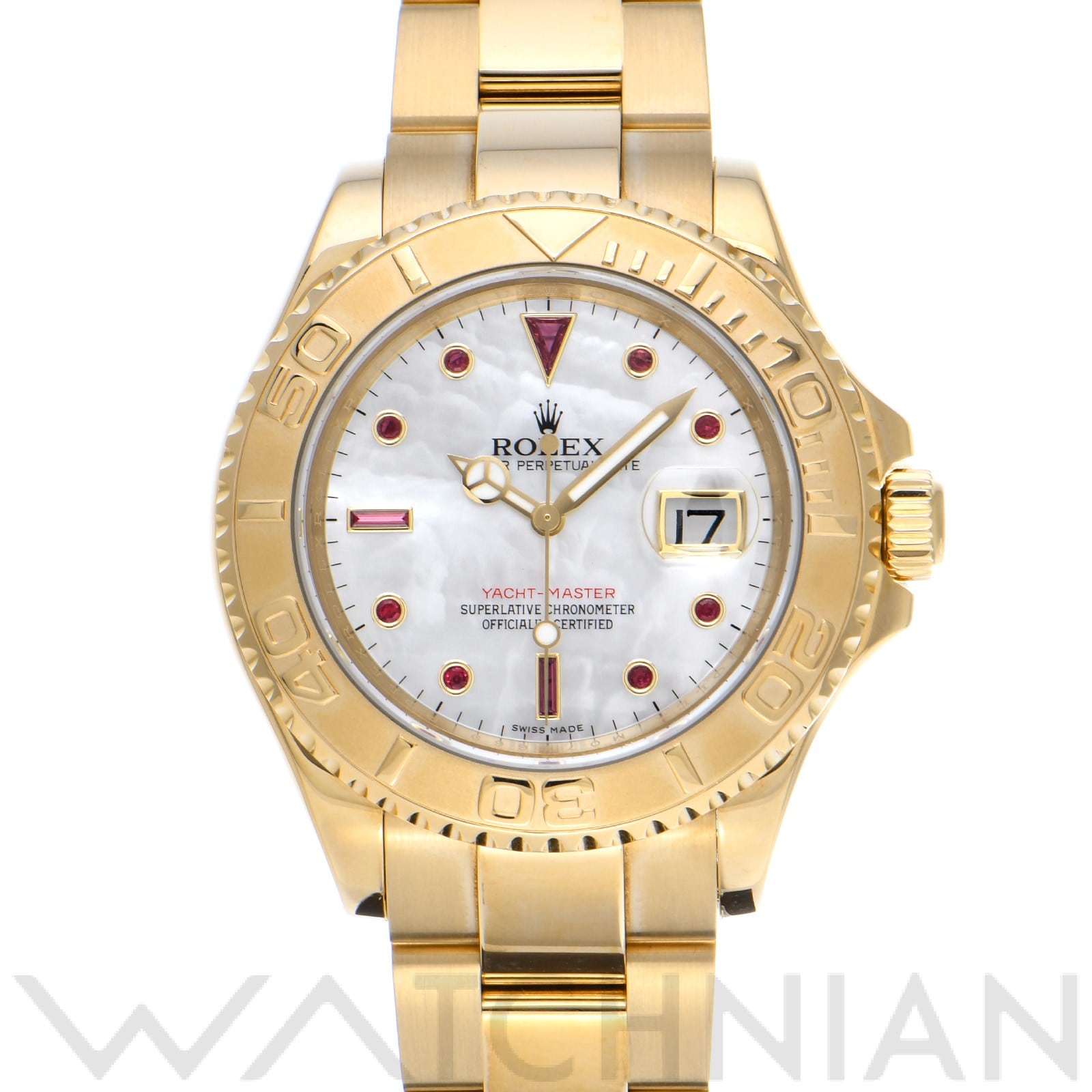 ロレックス / ROLEX ヨットマスター 16628NGR ホワイトシェル/ルビー メンズ 時計 【中古】【wristwatch】