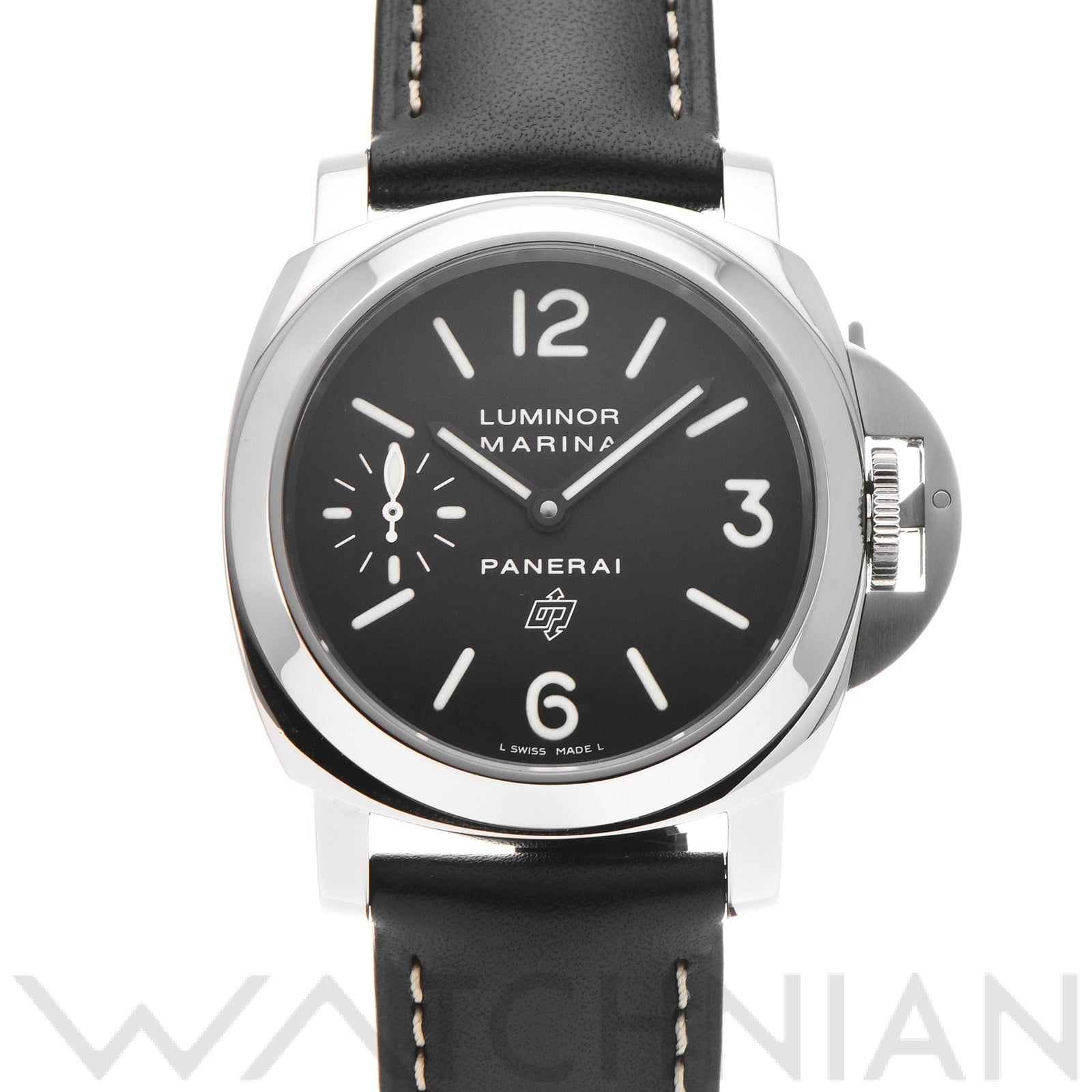 ルミノールマリーナ ロゴ PAM00005 M番(2010年製造) ブラック パネライ OFFICINE PANERAI メンズ 【中古】