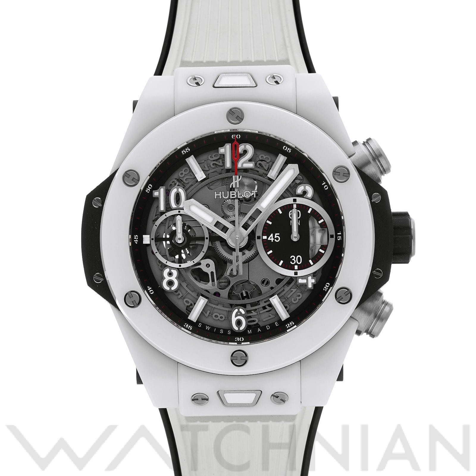 ビッグバン ウニコ ホワイトセラミック 441.HX.1170.RX マットブラックスケルトン ウブロ HUBLOT メンズ 【中古】