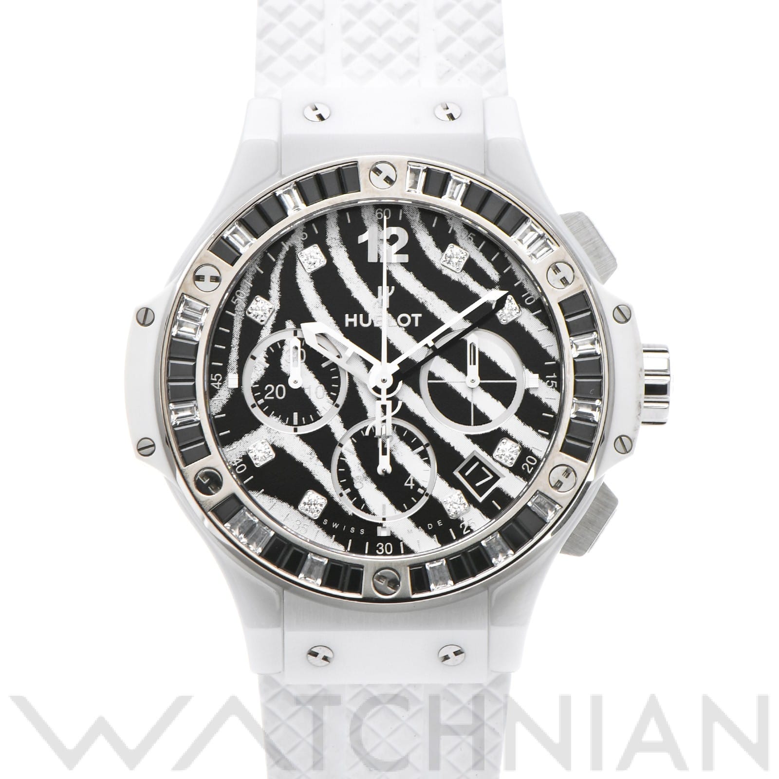 ウブロ / HUBLOT ビッグバン ホワイトゼブラ 341.HW.7517.VR.1975 ホワイト/ブラック/ダイヤモンド ユニセックス 時計 【中古】【wristwatch】