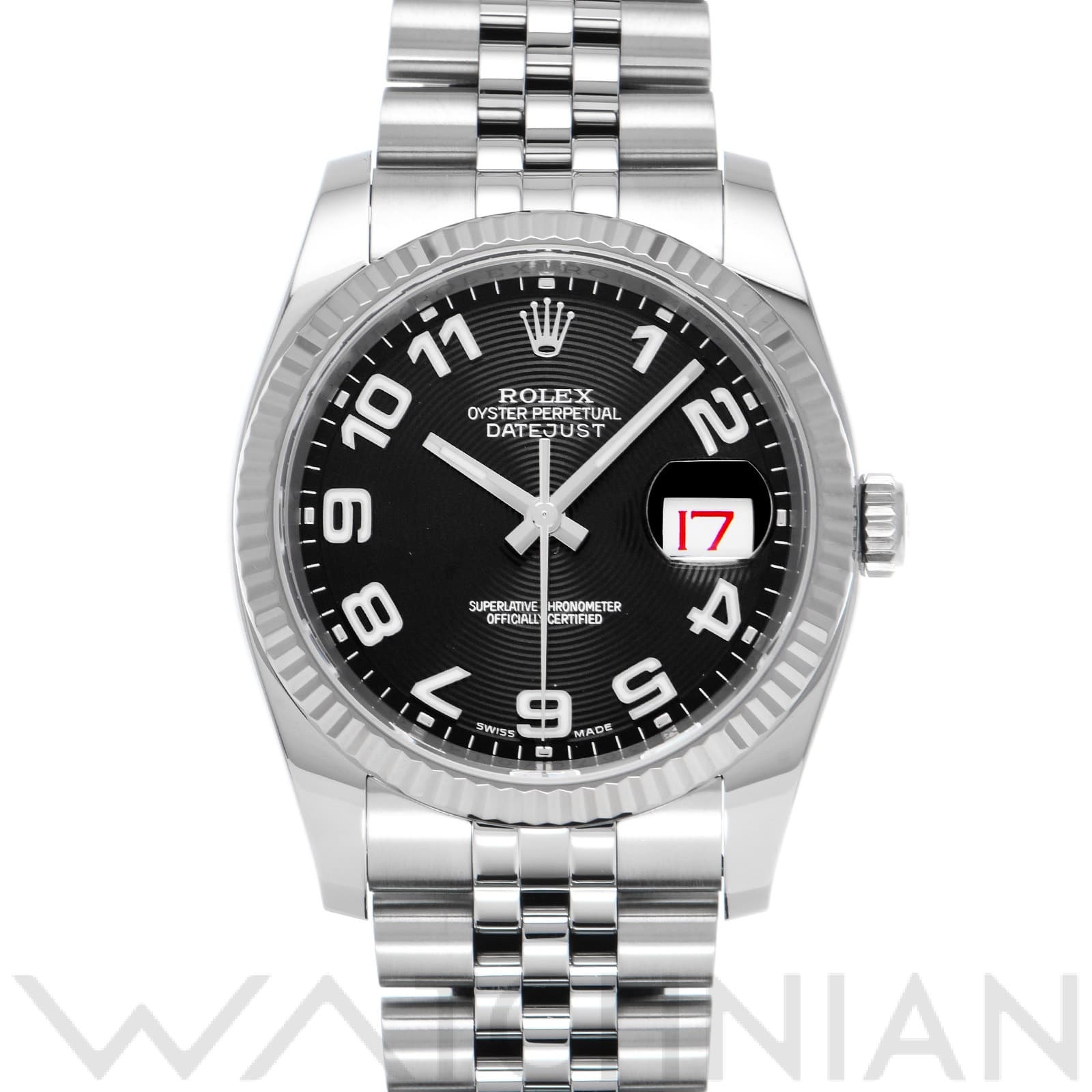 ロレックス デイトジャスト 36 116234 ブラック/コンセントリック メンズ 時計 【中古】【wristwatch】