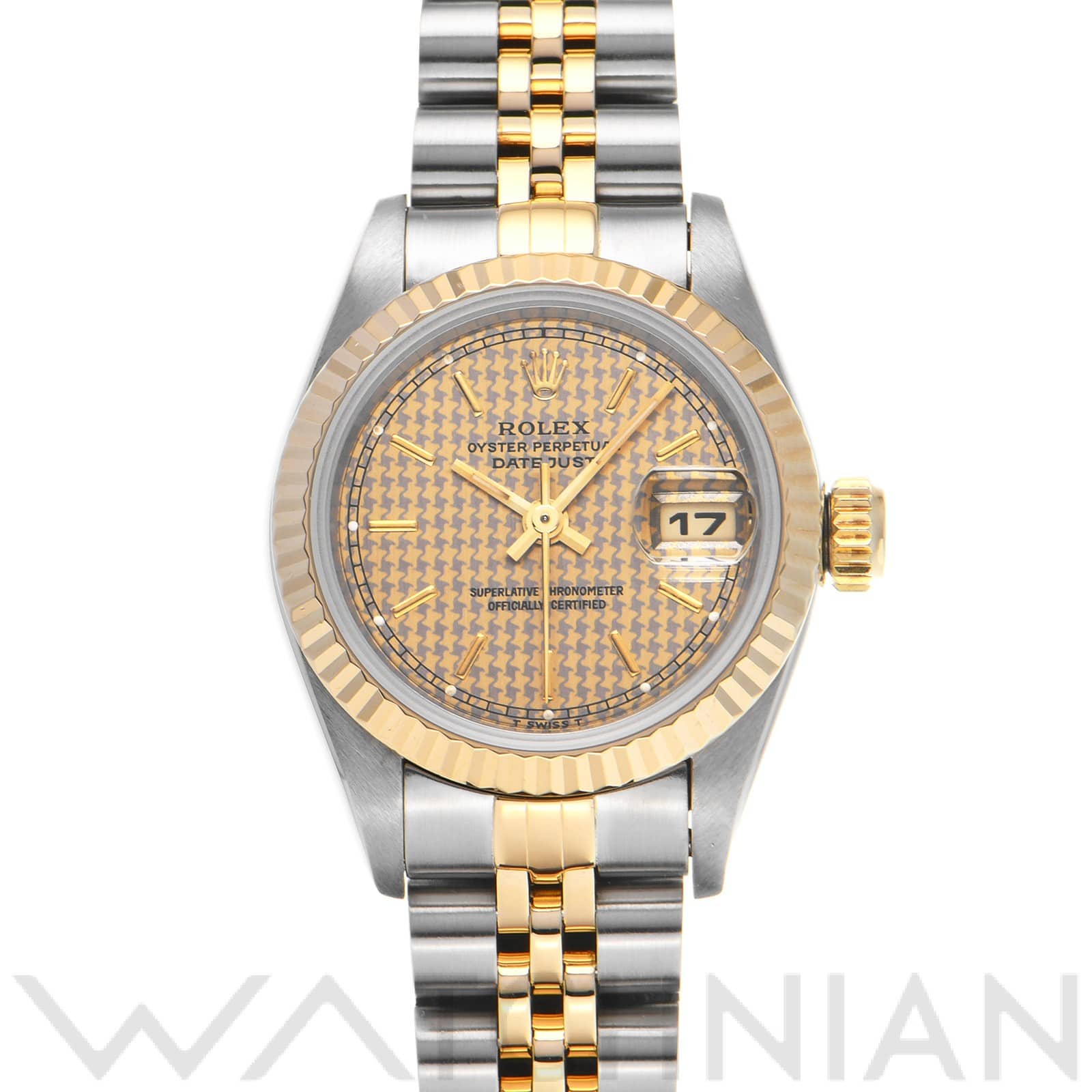 ロレックス デイトジャスト 69173 シャンパンハウンズトゥース メンズ 時計 【中古】【wristwatch】