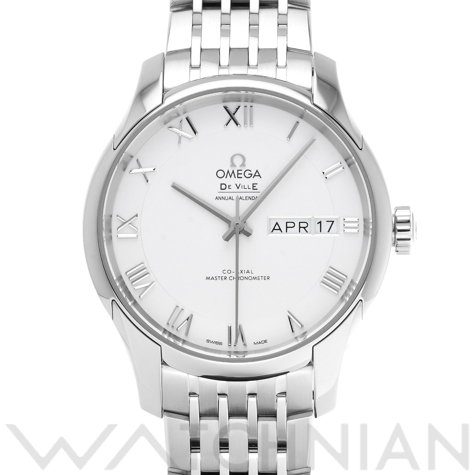 オメガ / OMEGA デ・ヴィル アワービジョン コーアクシャル マスタークロノメーター アニュアルカレンダー 433.10.41.22.02.001 シルバー メンズ 時計 【中古】【wristwatch】