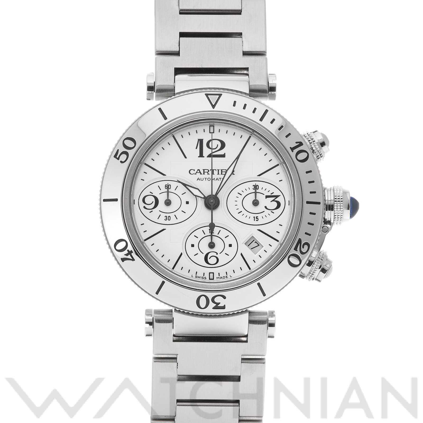 カルティエ / CARTIER パシャ シータイマー クロノグラフ W31089M7 シルバー メンズ 時計 【中古】【wristwatch】
