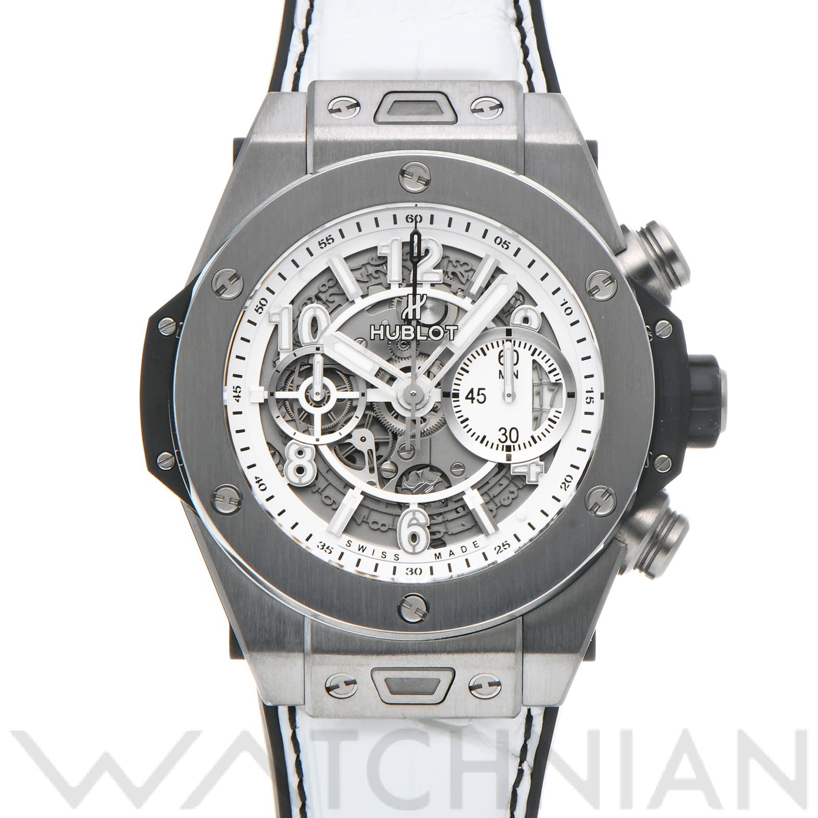 ウブロ / HUBLOT ビッグバン ウニコ ブラック&ホワイト 411.NE.2010.LR.JSM15 マットホワイトスケルトン メンズ 時計 【中古】【wristwatch】