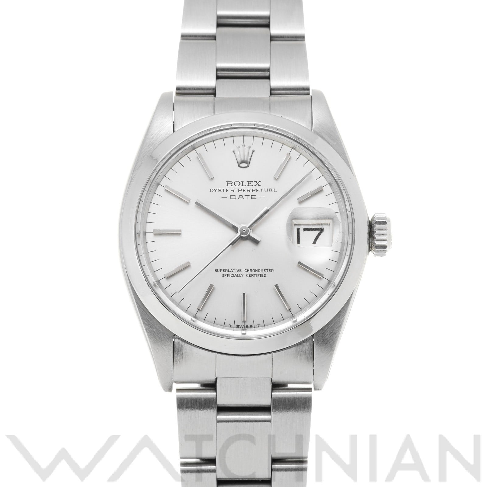 ロレックス オイスターパーペチュアル デイト 34 1500 シルバー メンズ 時計 【中古】【wristwatch】