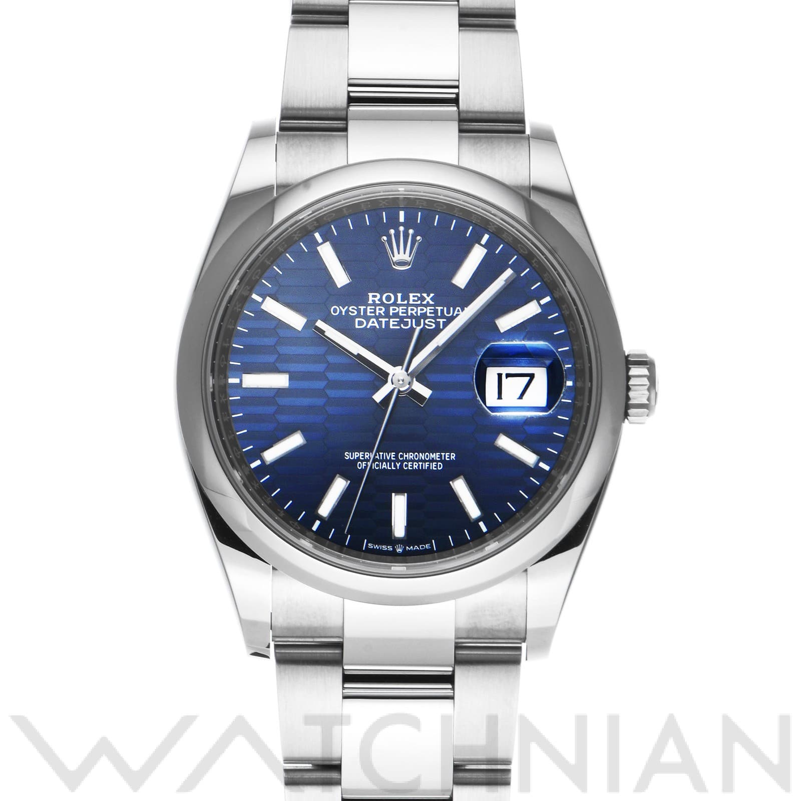 ロレックス デイトジャスト 36 126200 ブライトブルー/フルーテッドモチーフ メンズ 時計 【中古】【wristwatch】