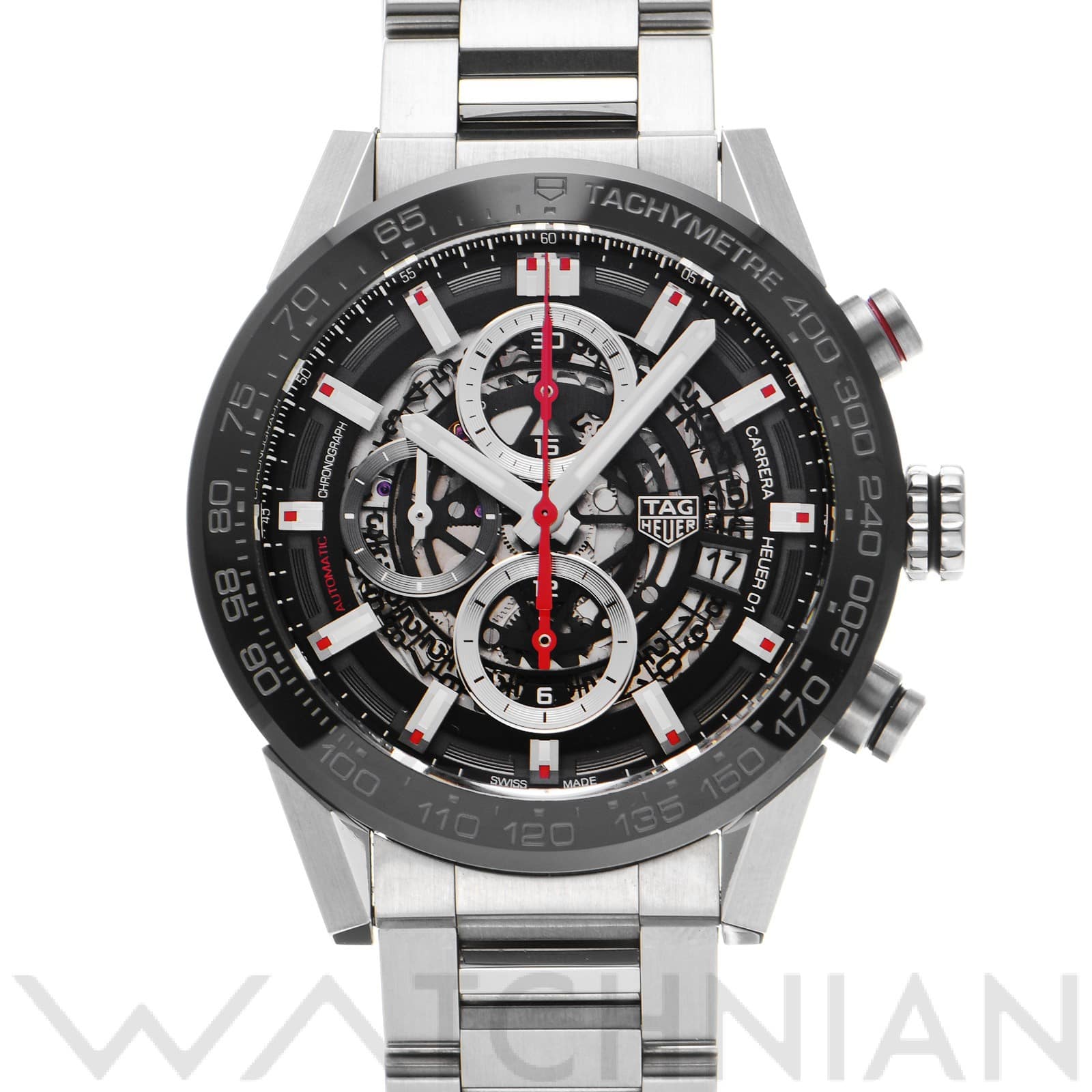 タグ ホイヤー / TAG HEUER カレラ キャリバーホイヤー01 クロノグラフ CAR201V.BA0714 ブラック メンズ 時計 【中古】【wristwatch】