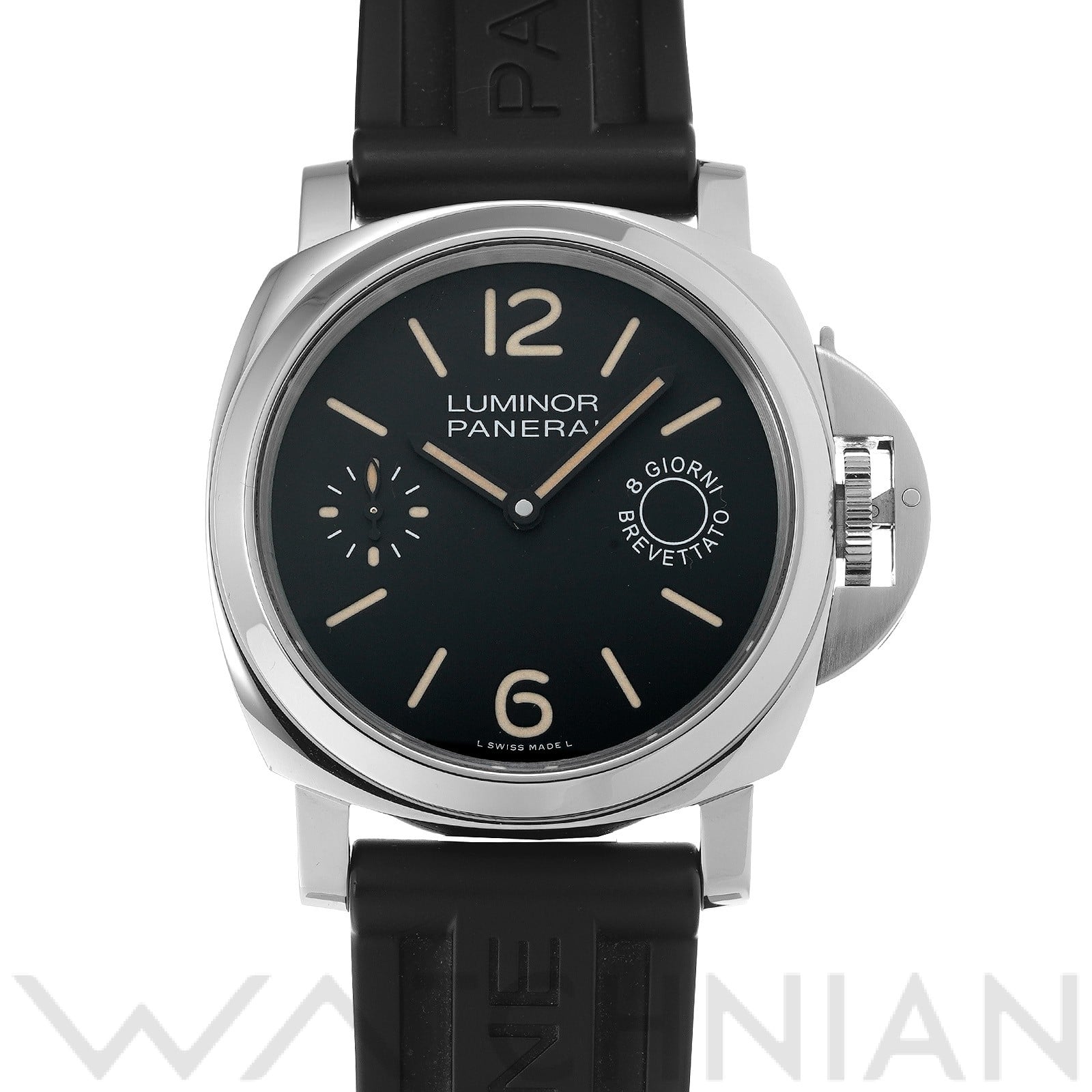 ルミノールマリーナ 8デイズ アッチャイオ PAM00590 U番(2018年製造) ブラック パネライ OFFICINE PANERAI メンズ 【中古】