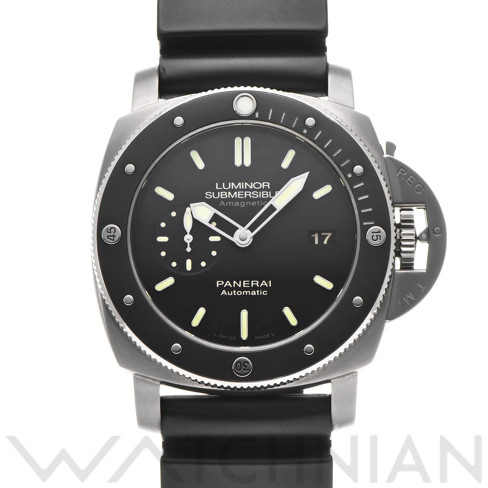 パネライ / PANERAI ルミノール サブマーシブル 1950 アマグネティック チタニオ PAM00389 ブラック メンズ 時計 【中古】【wristwatch】