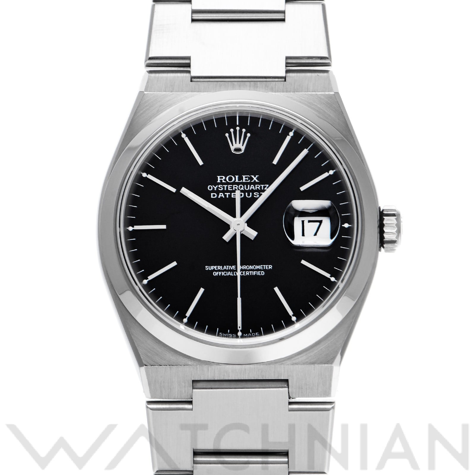 ロレックス / ROLEX オイスタークォーツ デイトジャスト 17000 ブラック メンズ 時計 【中古】【wristwatch】