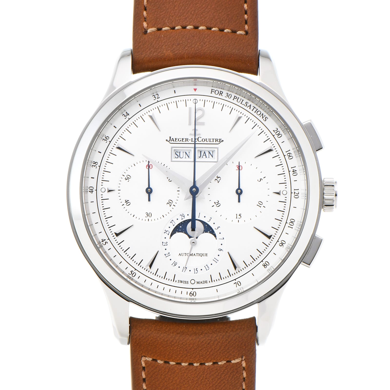 ジャガー ルクルト マスター コントロール クロノグラフ カレンダー Q4138420 シルバー メンズ 時計 【中古】【wristwatch】