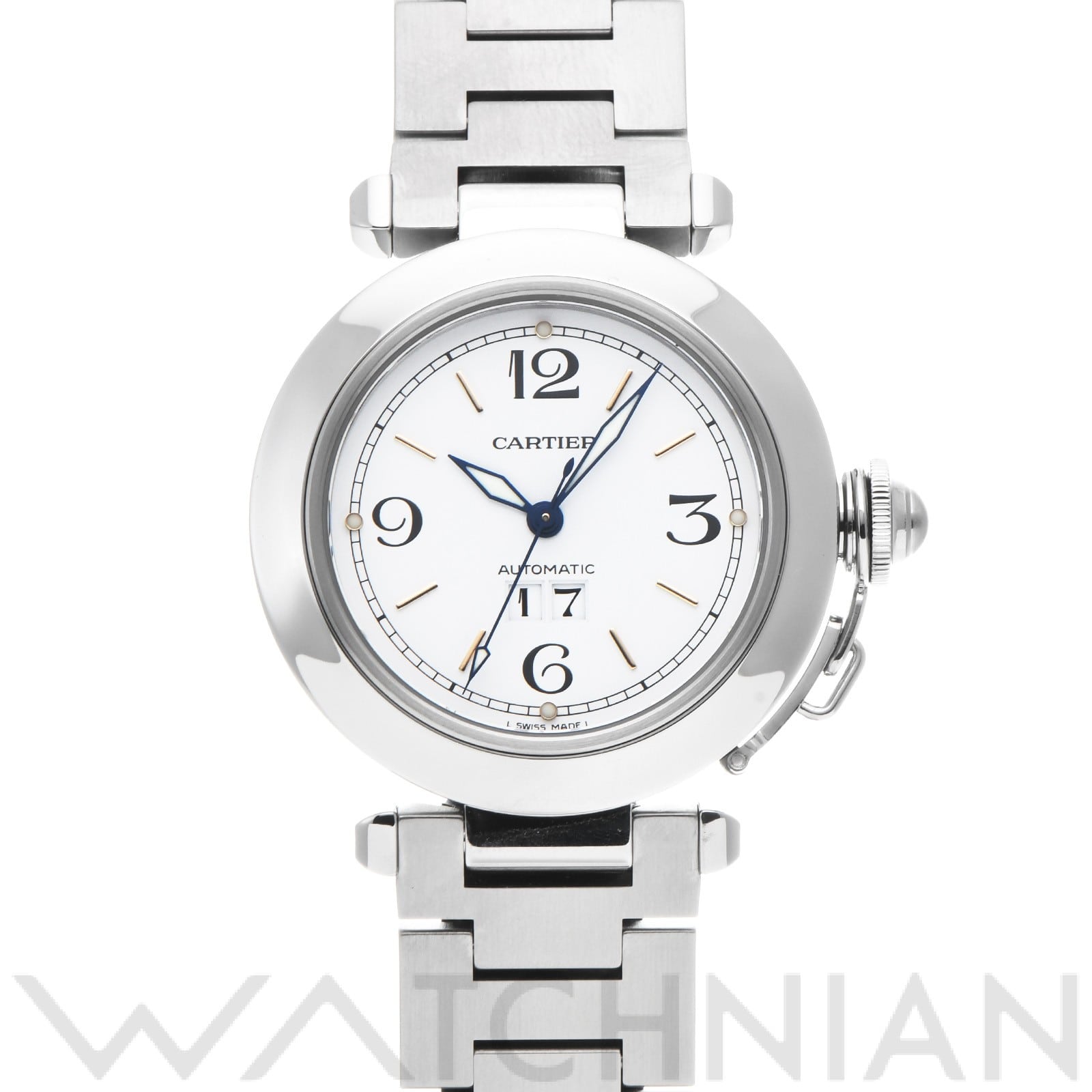 カルティエ / CARTIER パシャC ビッグデイト W31044M7 ホワイト ユニセックス 時計 【中古】【wristwatch】