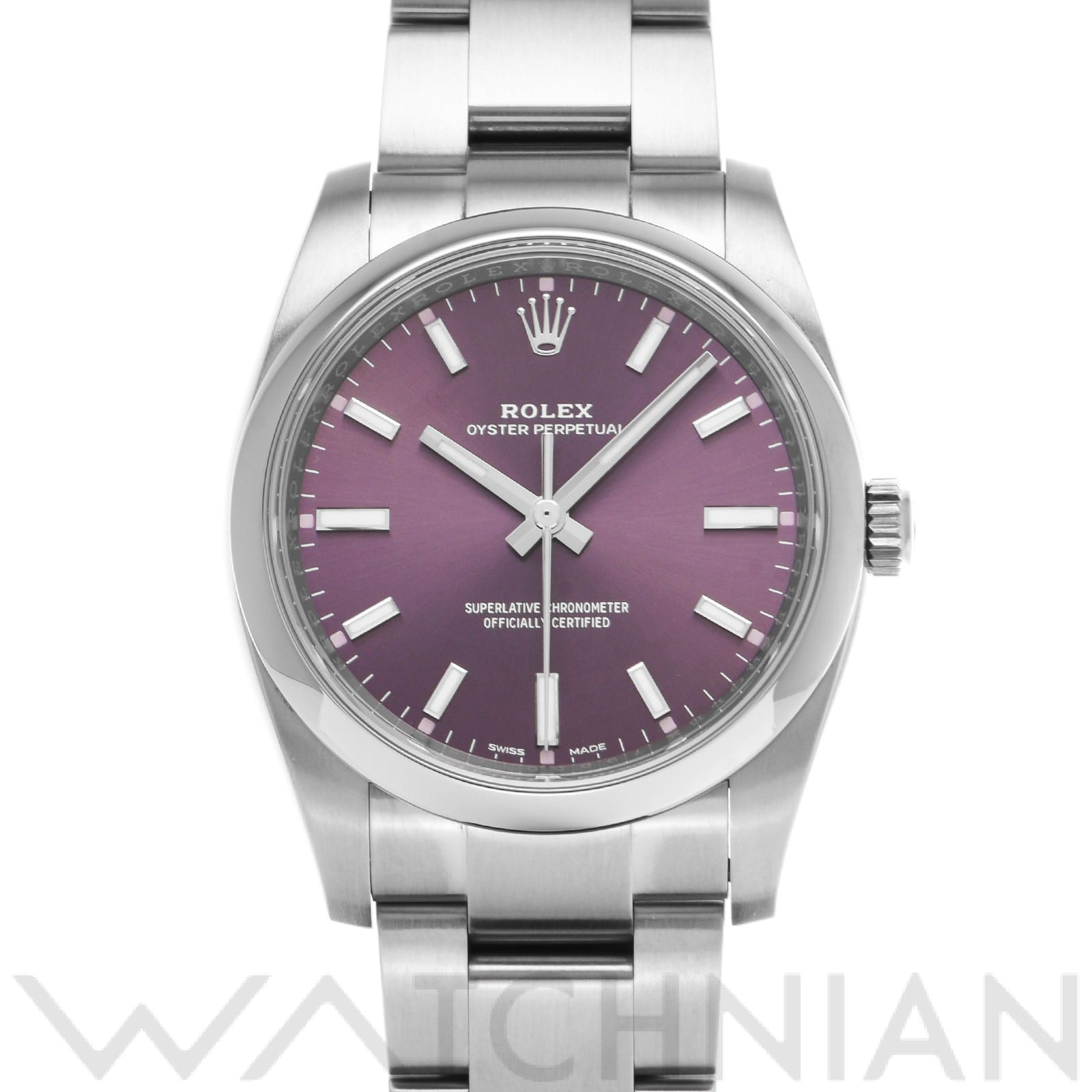 ロレックス オイスターパーペチュアル 34 114200 レッドグレープ メンズ 時計 【中古】【wristwatch】