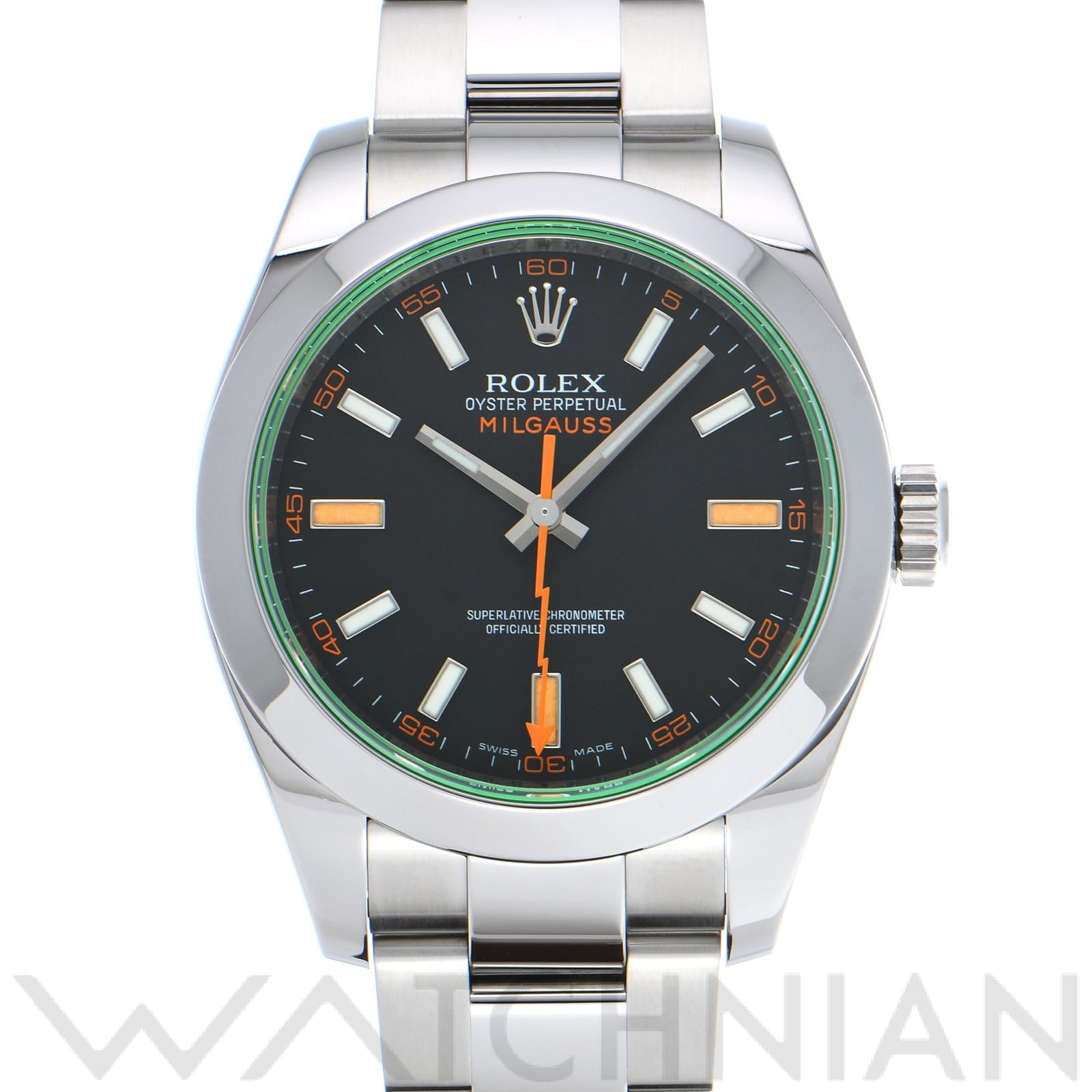 ミルガウス 116400GV V番(2009年頃製造) ブラック ロレックス ROLEX メンズ 【中古】