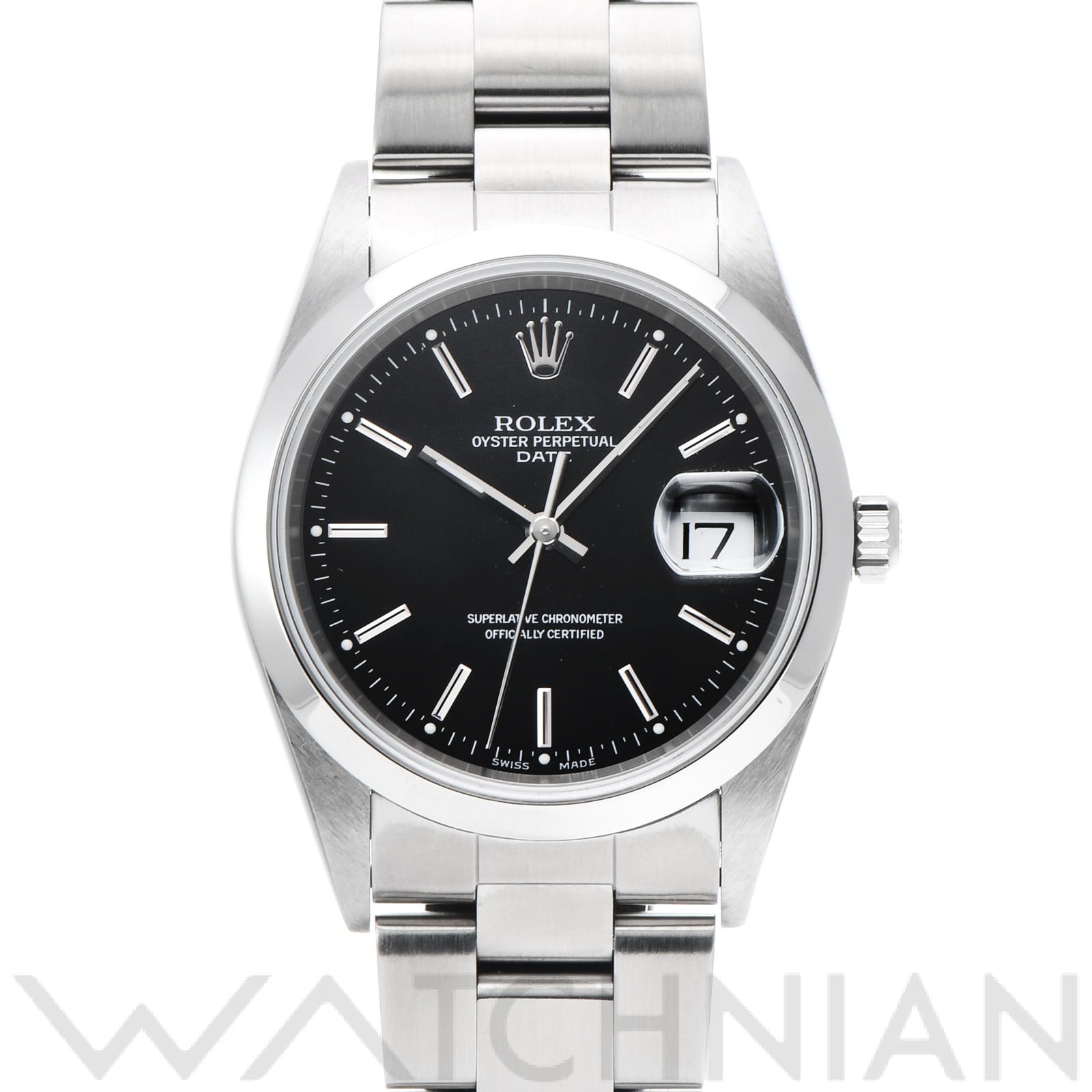 ロレックス オイスターパーペチュアル デイト 15200 ブラック メンズ 時計 【中古】【wristwatch】