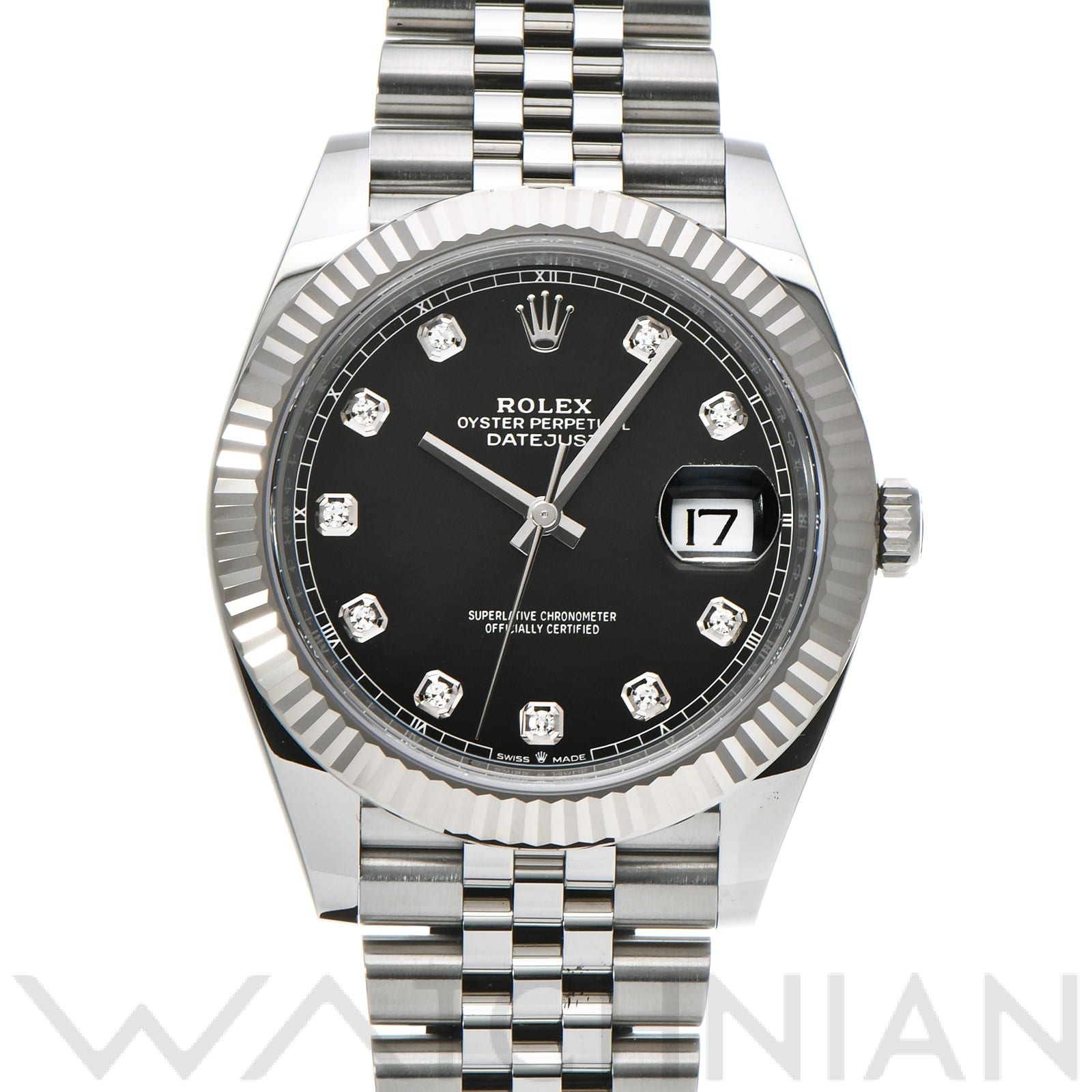 ロレックス / ROLEX デイトジャスト 41 126334G ブライトブラック/ダイヤモンド メンズ 時計 【中古】【wristwatch】