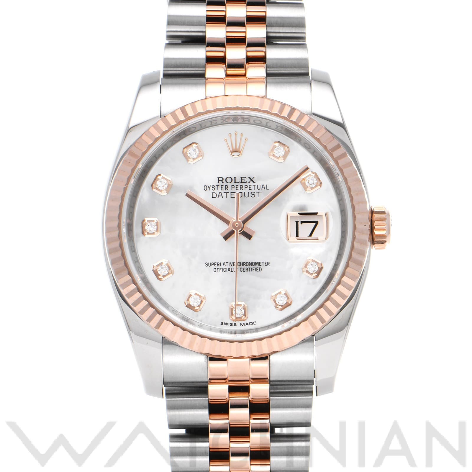 ロレックス デイトジャスト 36 116231NG ホワイトシェル/ダイヤモンド メンズ 時計 【中古】【wristwatch】