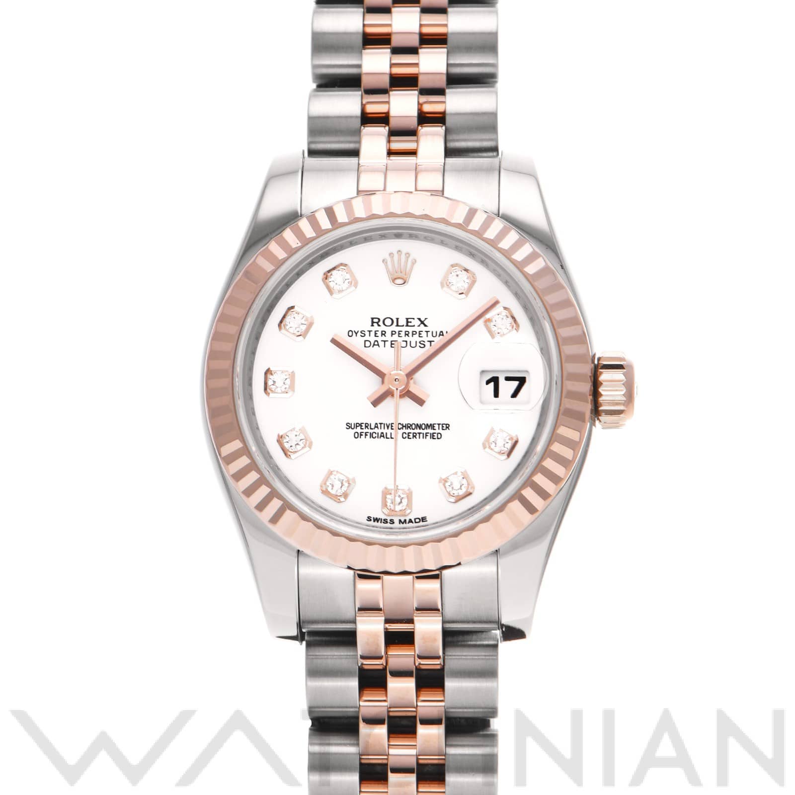 ロレックス レディ デイトジャスト 26 179171G ホワイト/ダイヤモンド レディース 時計 【中古】【wristwatch】