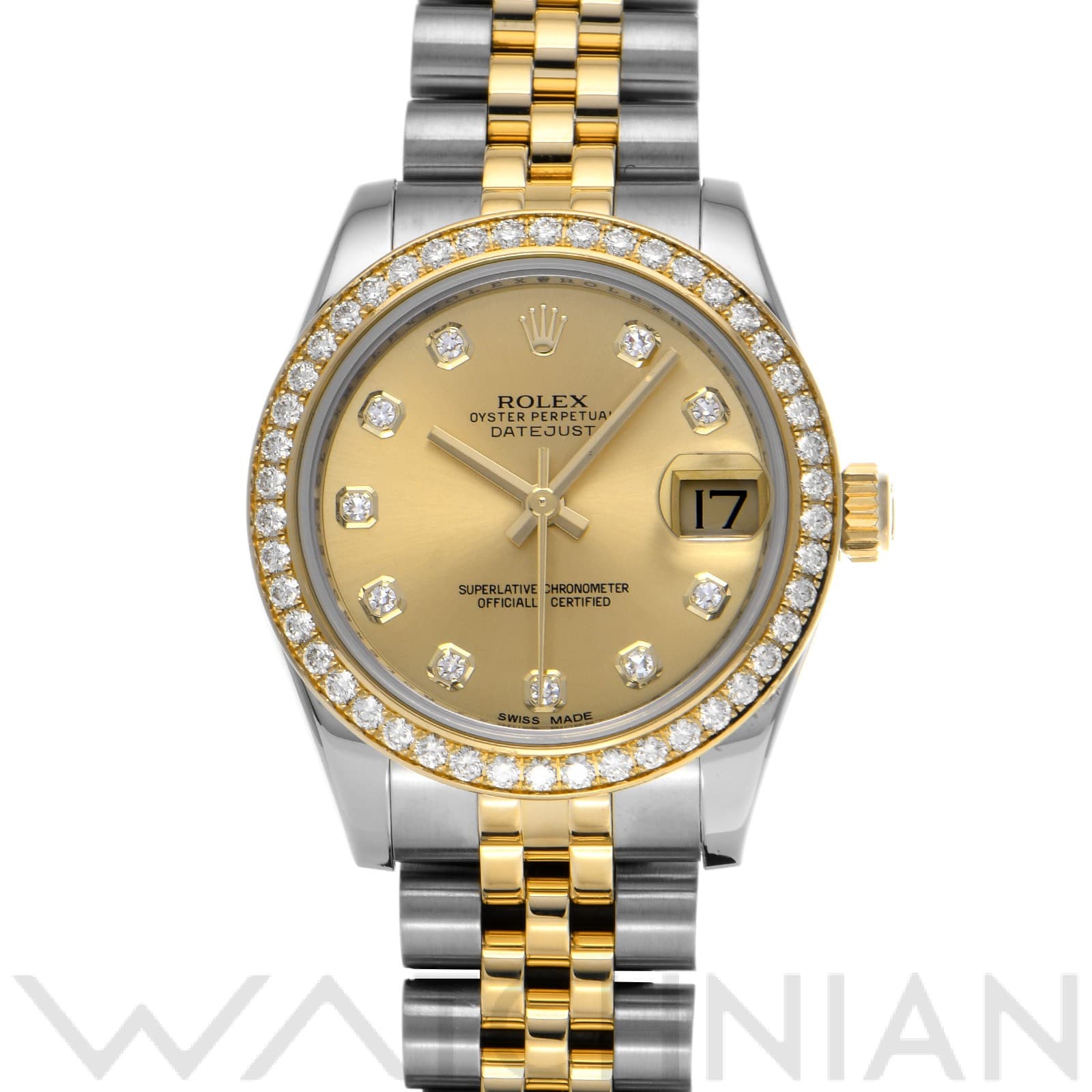 ロレックス デイトジャスト 31 178383G シャンパン/ダイヤモンド ユニセックス 時計 【中古】【wristwatch】