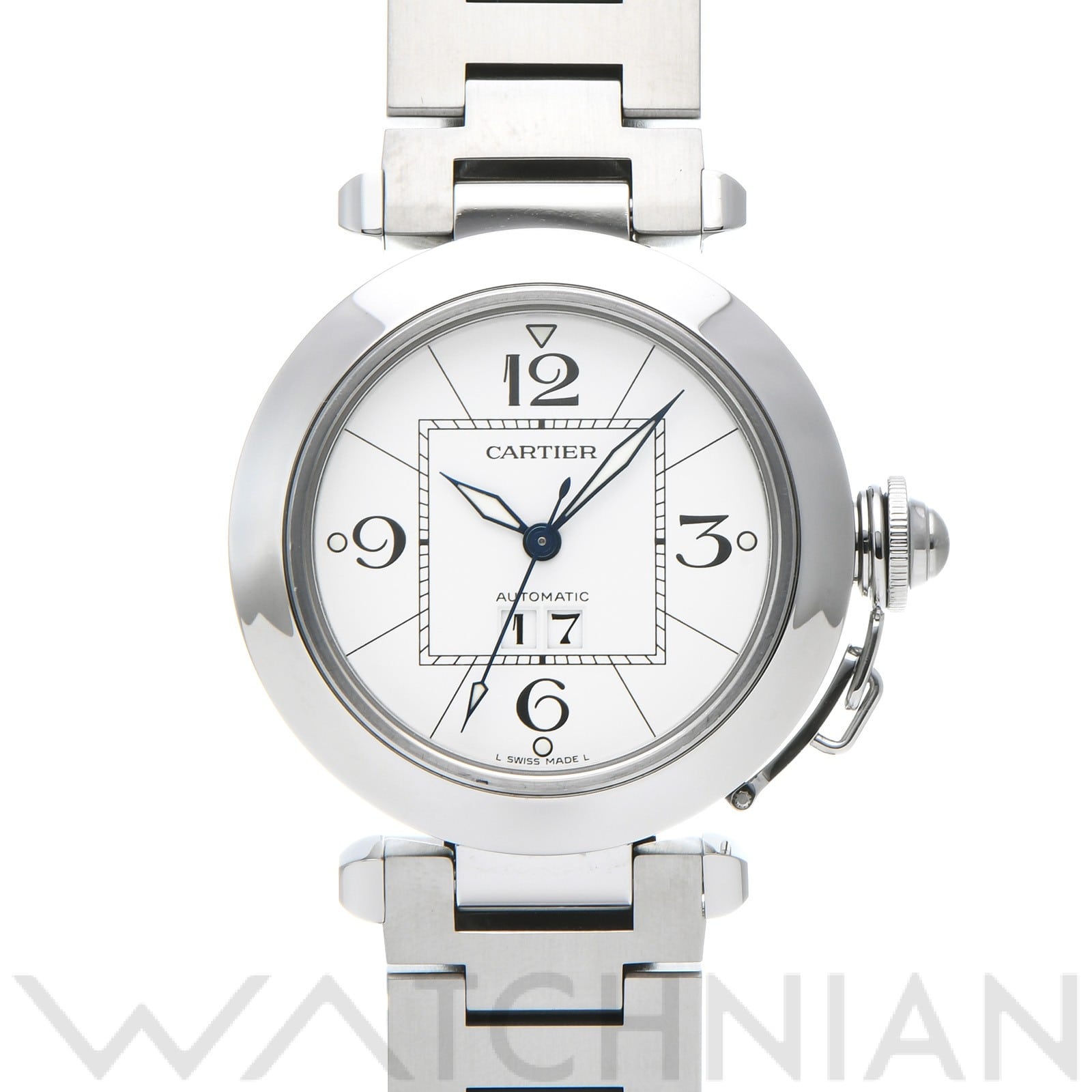 カルティエ / CARTIER パシャC ビッグデイト W31055M7 ホワイト ユニセックス 時計 【中古】【wristwatch】