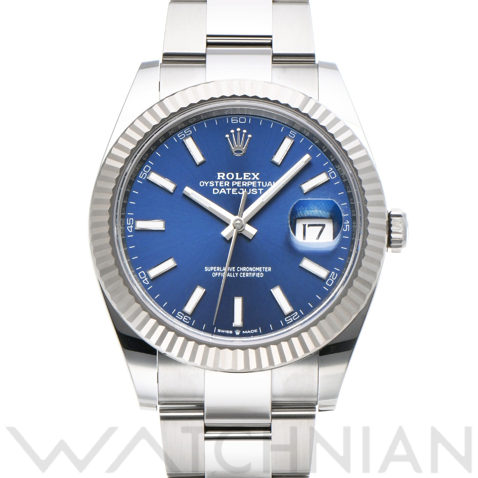 ロレックス デイトジャスト 41 126334 ブライトブルー メンズ 時計 【中古】【wristwatch】