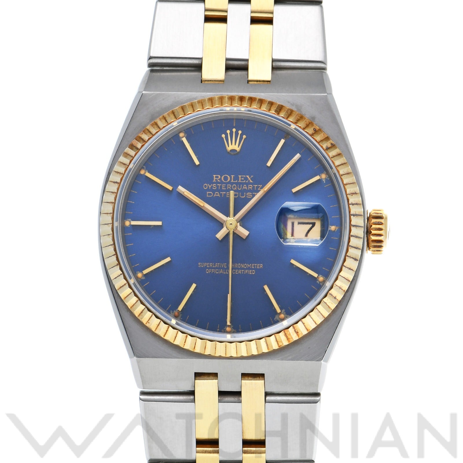 ロレックス / ROLEX オイスタークォーツ デイトジャスト 17013 ブルー メンズ 時計 【中古】【wristwatch】